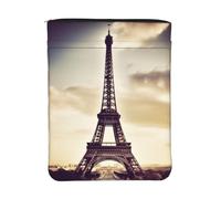 Housse de livre imperméable avec fermeture éclair et poche avant | Pochette de protection lavable pour livre de 30 x 23 cm Motif Tour Eiffel Love Paris