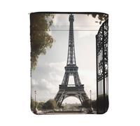 Housse de livre imperméable avec fermeture éclair et poche avant | Pochette de protection lavable pour livre de 30 x 23 cm Motif Tour Eiffel Paris