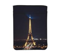 Housse de livre imperméable avec fermeture éclair et poche avant | Pochette de protection pour livre de 30 x 23 cm, motif Tour Eiffel à Paris la nuit, sac cadeau lavable pour femmes et filles