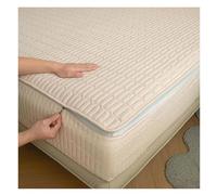 Housse de Matelas 140x190 160x200 avec Fermeture éclair,Protège Matelas Intégrale Matelassé sur Cinq Côtés Alèse Drap-Housse Lavable(Beige,140x190x20cm)