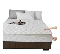 Housse De Matelas avec Fermeture éclair 70/80/100X190 Protège Matelas Enveloppements Surmatelas Movible Alèse Drap-Housses Lavabile Couvre Protection Matelas Matelassé à Cinq Côté (140X190+19cm,A)