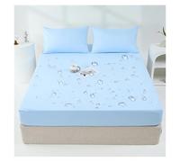 Housse De Matelas Couvre-matelas imperméable, drap-housse de protection réglable avec bande élastique, simple, Double ProtèGe Matelas(Blue,120x200x30cm)