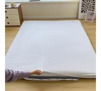 Housse de matelas futon en coton délavé avec fermeture éclair pour chambre à coucher, dortoir, véhicule récréatif - Tatami japonais en coton délavé - Très grand lit (#4, 90 x 200 cm)