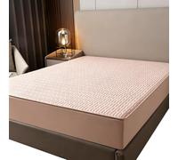 Housse de Matelas Intégrale Déménagement 140x190 160x200 180x200 - Personnalisable avec Fermeture Éclair, Protège-Matelas Matelassé - Surmatelas Amovible(Rose,140x190x15cm)