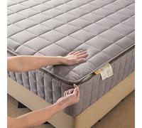 Housse de Matelas Intégrale Demenagement 140x190 Personnalisable Housse pour Matelas de Protection avec Fermeture Éclair Respirante Protege Matelas Matelassé à Cinq Côtés Surmatelas(120x200+30cm,Gray)