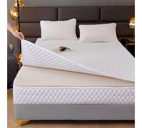 Housse de Matelas matelassée Lavable, protège-Matelas Personnalisable, Housse de Matelas Monobloc en différentes Tailles, Respirante et Facile à Nettoyer-White- 70x190+10cm