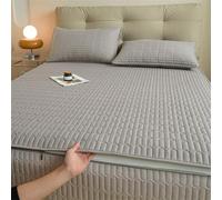 Housse de Matelas matelassée Lavable, protège-Matelas Personnalisable, Housse de Matelas Monobloc en différentes Tailles, Respirante et Facile à Nettoyer-Gray- 80x180+20cm