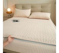 Housse de Matelas matelassée Lavable, protège-Matelas Personnalisable, Housse de Matelas Monobloc en différentes Tailles, Respirante et Facile à Nettoyer-Beige- 70x190+22cm