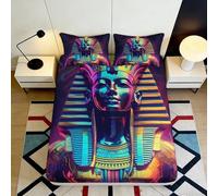 Housse de Matelas Pharaon coloré, Microfibre Toucher dou, Protection lit, Entretien Facile, 3D Printed, Cadeau Anniversaire, Chambre, Anti-poussière, Set literie Cadeau, 90x200x25cm