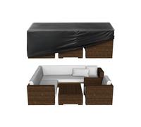 VEVOR Housse de Meubles de Jardin 188x120x71 cm, Bâche de Protection pour Mobiliers d’Extérieur en 420D Imperméable et Résistante, pour Table et Chaises de Patio Rectangulaires, Toutes Saisons, Noir