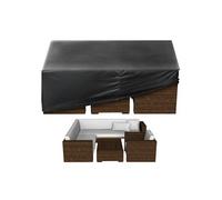 VEVOR Housse de Meubles de Jardin 239x239x71 cm, Bâche de Protection pour Mobiliers d’Extérieur en 420D Imperméable et Résistante, pour Table et Chaises de Patio, avec Aération, Toutes Saisons, Noir