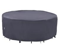 Housse de meubles de patio d'extérieur, imperméable, résistante aux UV et à la décoloration pour grandes chaises de table ronde, gris, 243,8 cm de diamètre