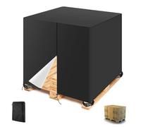 Housse de Palette,420D oxford Bâche de Protection pour Palette de Stockage,Imperméables Couverture de Palettes de Pellets avec Fermeture Éclair＆Cordon de Serrage(Size:122*153*122cm,Color:Noir)