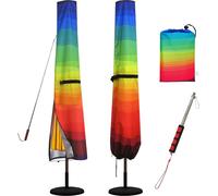 Housse de parapluie, housse pour parasol, en tissu Oxford 420D, imperméable, pour parapluies de 240 à 340 cm, avec tige télescopique, couleurs de l'arc-en-ciel