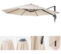 Housse de parasol HWC-A96, 8 baleines rondes Ø3,5m 220g/m² polyester, housse de rechange p.ex. pour parasol ampli HWC-A96 ~ crème