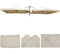 Housse de parasol T44, 8 baleines 3x3m polyester, housse de rechange pour double parasol de signalisation T44 ~ crème avec flap