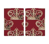 Housse de passeport à motif couronne rouge pour homme et femme, étui de protection portable pour carte d'identité, organiseur de documents de voyage exquis pour cadeaux indispensables