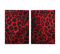 Housse de passeport à motif léopard rouge pour homme et femme, étui de protection portable pour carte d'identité, organiseur de documents de voyage exquis pour cadeaux indispensables