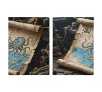 Housse de passeport avec carte de pirate pour homme et femme, étui de protection portable pour carte d'identité, organiseur de documents de voyage exquis pour cadeaux indispensables