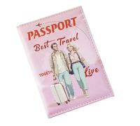 Housse de passeport en polyuréthane | Porte-passeport | Impression de passeports pour couple | Étui pour passeports de couple pour la protection des documents de voyage Organisation Couple Accessoires