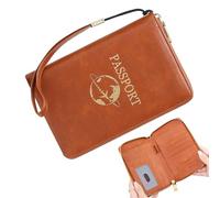 Housse de Passeport, Pochette Portable Multi-Poches en polyuréthane