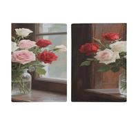 Housse de passeport tendance pour homme et femme - Motif roses - Étui de protection pour carte d'identité - Superbe organiseur de documents de voyage pour cadeaux indispensables