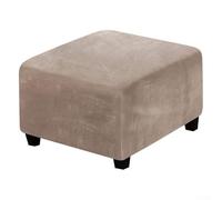 Housse de pédale de tabouret carré avec tissu peluche élastique couverture complète 360 degrés antidérapant design imprimé moderne disponible en gris marron (marron)