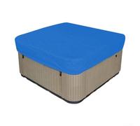 Housse de piscine carrée pour spa extérieur et isolation thermique, résistante au soleil et à la neige avec cordon de serrage, protection en polyester bleu, 130 x 130 cm (260 x 160 x 20 cm)