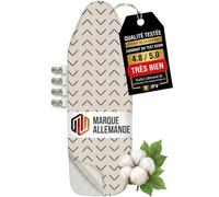 Housse de Planche à Repasser 115x35 cm - Housse de Repassage 100% Coton - Convient au Repassage Vapeur - Rembourrage Extra-épais + élastique et tendeur, S