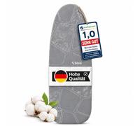 Housse de planche à repasser 140x50 pour centrale vapeur |100% coton et 5 mm d'épaisseur de feutre | Housse de table à repasser pour un repassage rapide et facile | Couleur turquoise (XL, gris)