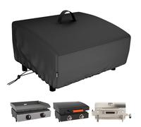 Housse de plaque de barbecue portable pour Blackstone et Pit Boss 2 brûleurs - Housse de barbecue de table 420D - Convient pour les barbecues plats Royal Gourmet et GasOne 3 brûleurs