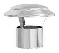 Housse de pluie pour cheminée en acier inoxydable poli - 25 x 25 x 20 cm - Argenté - Pour cheminée et four - Résistant aux intempéries - Protection légère pour poêle à bois pour terrasse et jardin