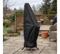Housse de poêle d'extérieur résistante en polyester Oxford 600D résistant | Protection imperméable et résistante au vent avec sangles de fixation pour foyer à bois sans fumée Noir