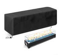 Housse de poêle rectangulaire pour brasero de table de 71,1 cm, protection imperméable pour chauffage extérieur avec ourlet élastique réglable, noir