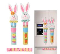 Housse de poignée de réfrigérateur, ensemble de protection lavable pour lapin de Pâques, pour la maison, la chambre, la salle de bain, la cuisine, le four, l'appartement, le dortoir, les vacances