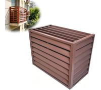 Housse de pompe à chaleur en aluminium - Mini unité CA divisée - Protection extérieure - Résistante aux intempéries - Ventilation pour unité extérieure (grille supérieure marron, 1,5P)
