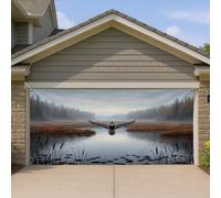 Housse de porte de garage en forme de canard, nature, faune, lac, arbres, vert automne, toile de fond pour porte de garage, décoration d'intérieur pour jardin, cour, extérieur, intérieur, fête, toile