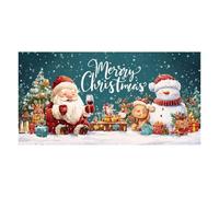 Housse de Porte de Garage pour Noël Toile de décor fête 3,96 m x 1,83 m | Grande bannière Noël porte garage fête hivernale, patio, jardin, mur, maison, bureau, extérieur et UN