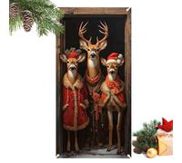 Housse de porte de Noël Accent Décoratif Plat 2D de Fêtes 90x180cm | Bannière de de Porte de Noël Pour Maison, Appartement, Ferme, Salon, Salle de Jeux, Séance Photo,