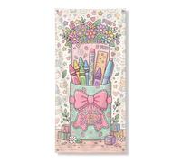 Housse de porte en forme de crayon décorative, motif fleur de crayon colorée ludique pour retour au campus avec corde à suspendre, décoration d'intérieur pour porte, mur, porche, décoration de fête