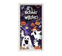 Housse De Porte Halloween Pour Porte D'Entrée Tissu Fantôme Réutilisable Et