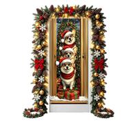 Housse de Porte Noël Bonhomme de Neige D'Ornement Classique À Corde | Bannière Décorative en Tissu pour Porte d'Entrée Pour La Photographie Style Ferme, Fête, Et Pendaison-Crémaillère, Vacances