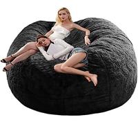 Housse De Pouf 1,6 M, 1,8 M, 2,1 M, Imitation Velours Côtelé Ultra Doux, Lavable, Robuste, Fermeture éclair, pour Salon., A Black, 6ft(150 * 75cm)