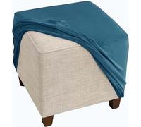 Housse de Pouf Carré 50x50/40x40/35x35/45x45/60x60cm Extensible Housse Ottomane,Housses de Repose-Pieds en Velours Doux pour Protéger Housse de Pouf avec Fond élastique (50x50cm/20x20in #10