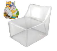 Housse de pouf en peluche - Housse de pouf transparente pour organiser les - Organiseur de transparent pour chambre d'enfant et chambre à coucher - Sac de rangement transparent pour