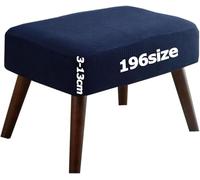 Housse de Pouf Extensible Rectangulaire Couverture Ottomane Souple Élastique pour Repose-Pieds Salon Housses Tabourets Bar Tabouret Protection Rond Carré Jacquard Lavable Sur Mesure(Bleu foncé,35 x 50