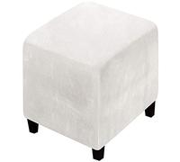 Housse de Pouf Ottomane Carré/Rectangulaire 35x35/40x40/60x60/100x100 Extensible, xxl Housses de Repose-Pieds en Jacquard Doux pour protéger Le Repose-Pieds, Housse de Pouf avec Fond élastique ( Color
