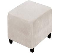 Housse de Pouf Ottomane Carré/Rectangulaire 35x35/40x40/60x60/100x100 Extensible, xxl Housses de Repose-Pieds en Jacquard Doux pour protéger Le Repose-Pieds, Housse de Pouf avec Fond élastique ( Color