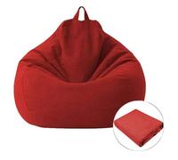Housse de Pouf Poire - AMOUNE - Rouge - Coton et Lin - 1 Place - Intérieur