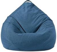 Housse De Pouf Poire sans Rembourrage, Pochette Rangement Géante en Coton Lin Lavable pour Salon, Chambre, Jardin - pour Adulte, Ado Et Enfant(Navy Blue,70x80cm)